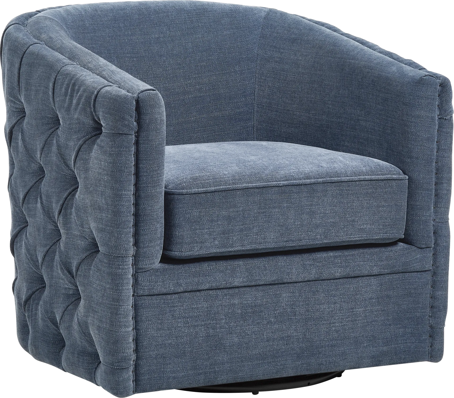 Adriana Navy Swivel Chair - Image 1