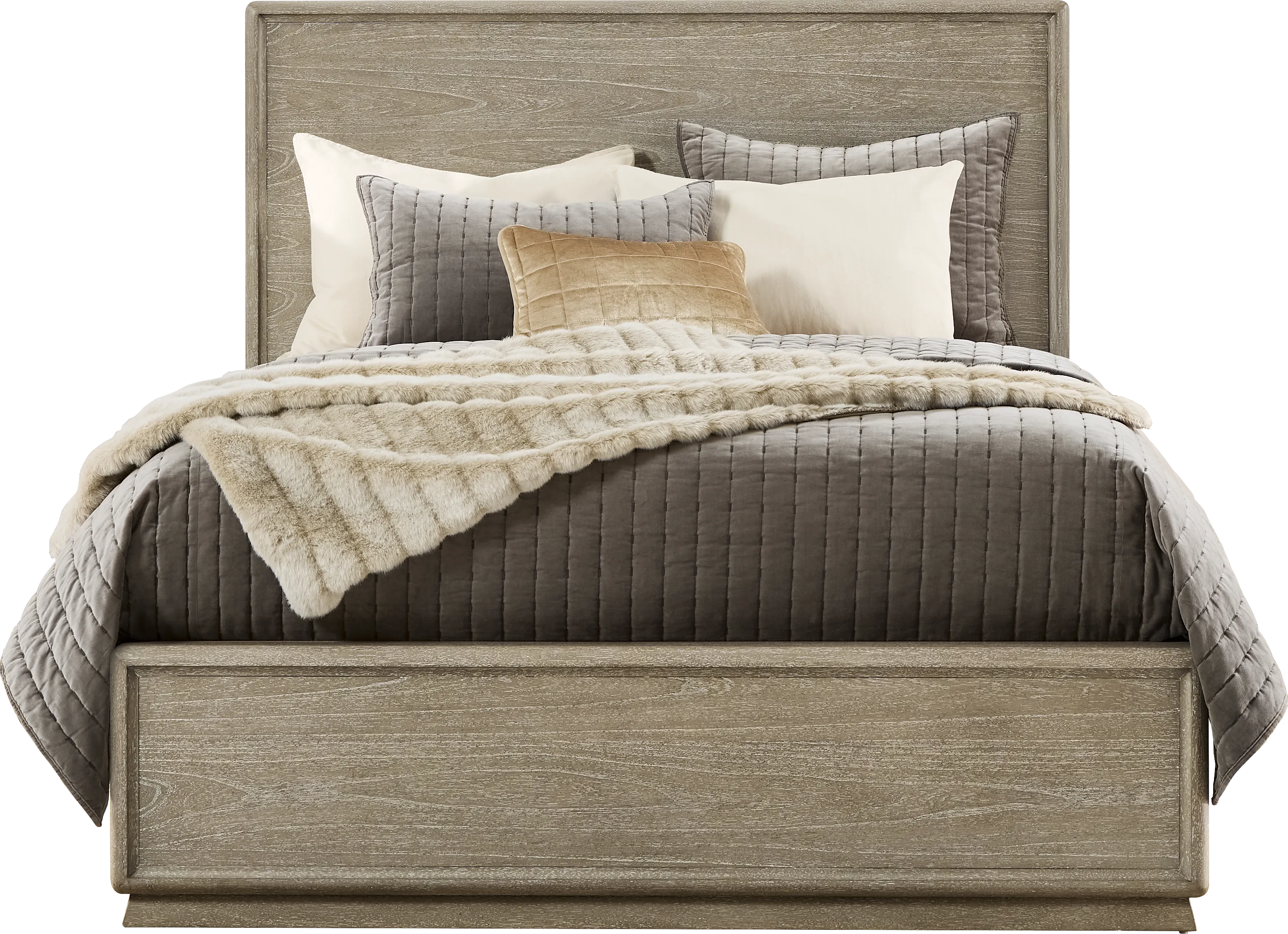 Santa Clarita Light Gray 5 Pc Queen Panel Bedroom - Thumbnail - Image 2