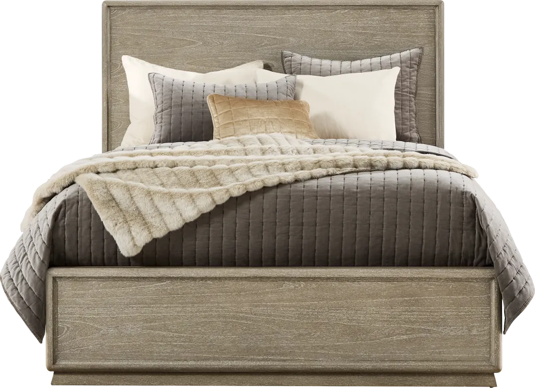 Santa Clarita Light Gray 3 Pc Queen Panel Bed