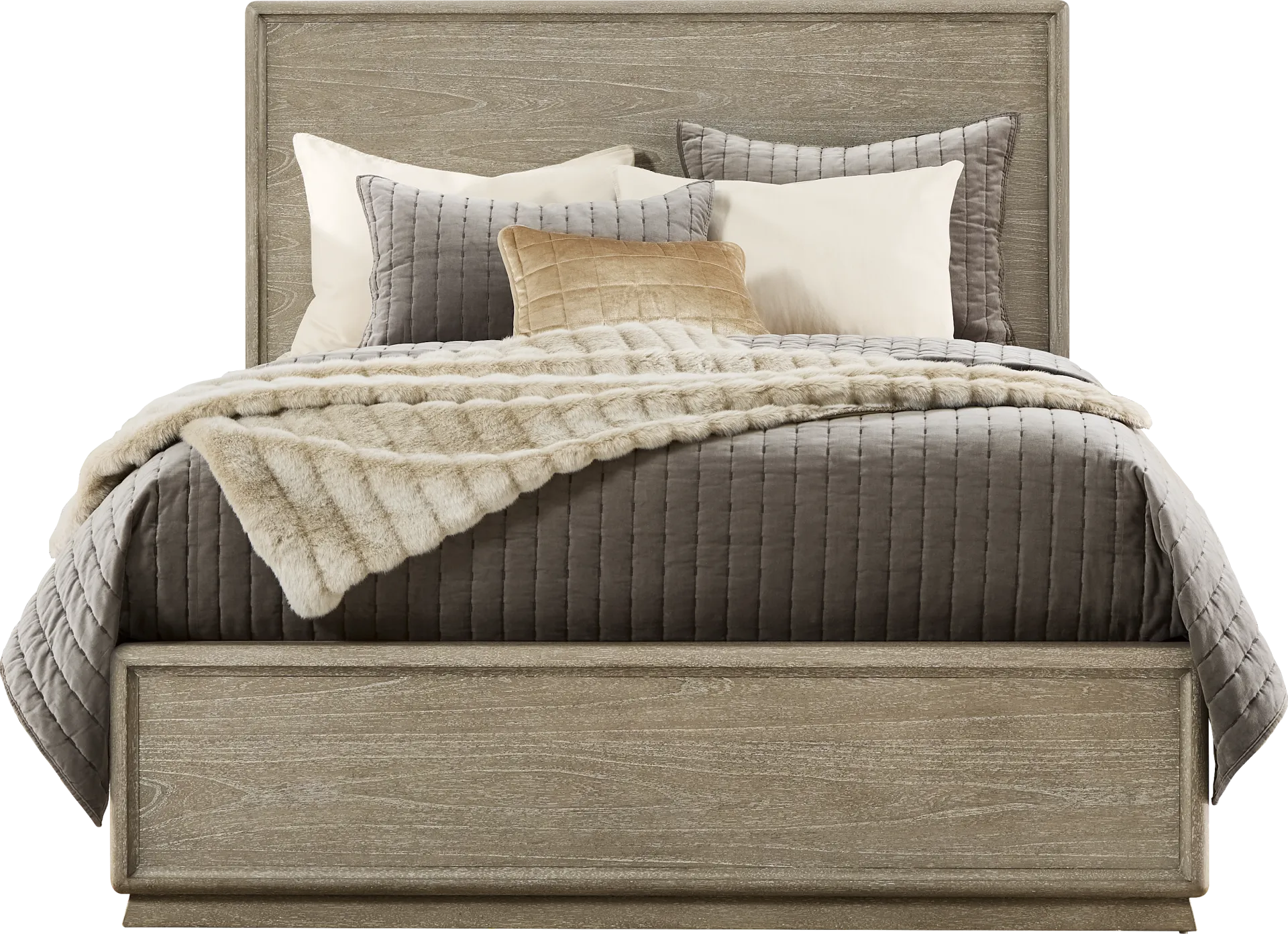 Santa Clarita Light Gray 3 Pc Queen Panel Bed - Image 2