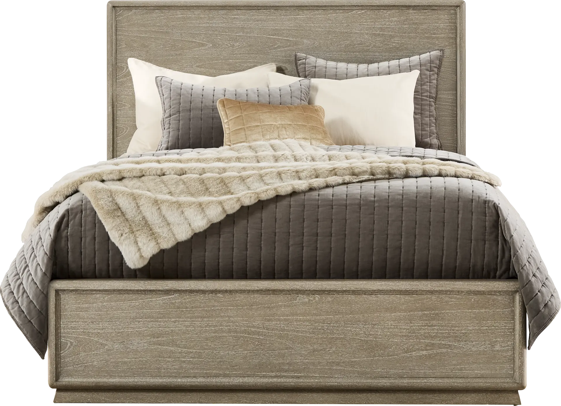 Santa Clarita Light Gray 3 Pc King Panel Bed