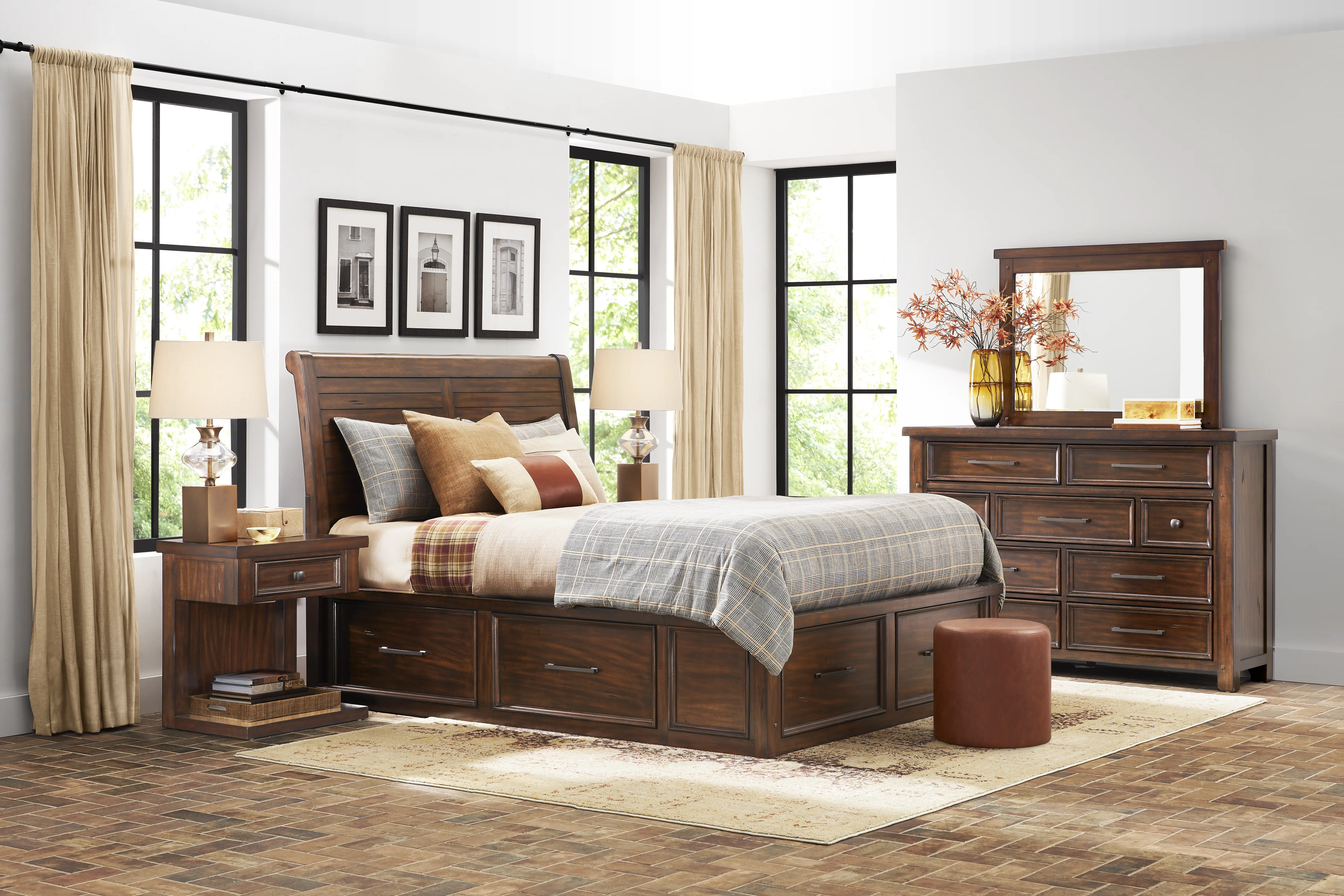Emberton Dark Brown 7 Pc Queen Storage Bedroom - Thumbnail - Image 1