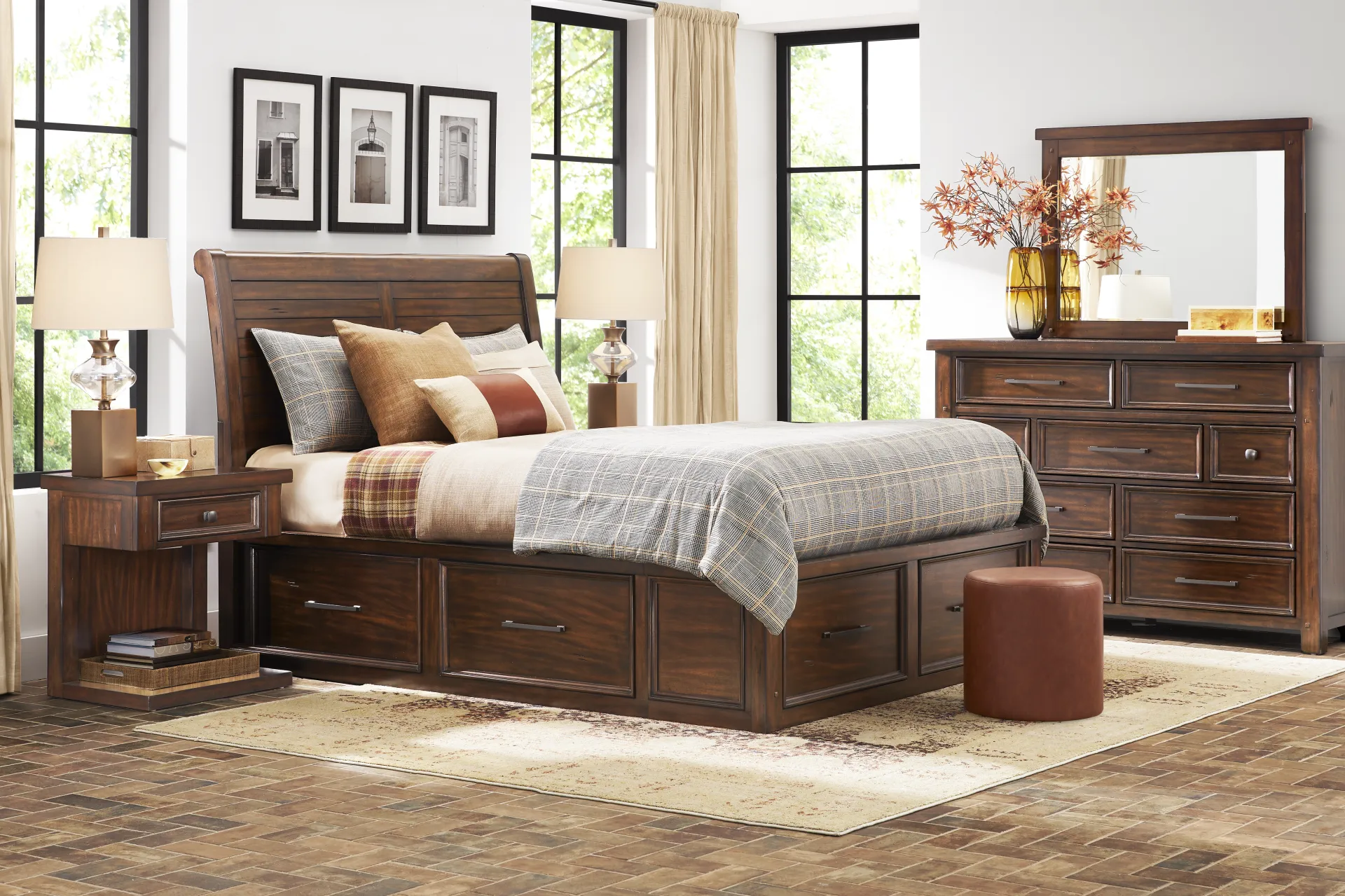 Emberton Dark Brown 7 Pc King Storage Bedroom - Image 1