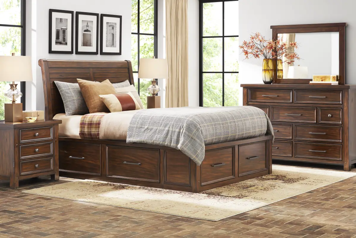 Emberton Dark Brown 5 Pc Queen Storage Bedroom