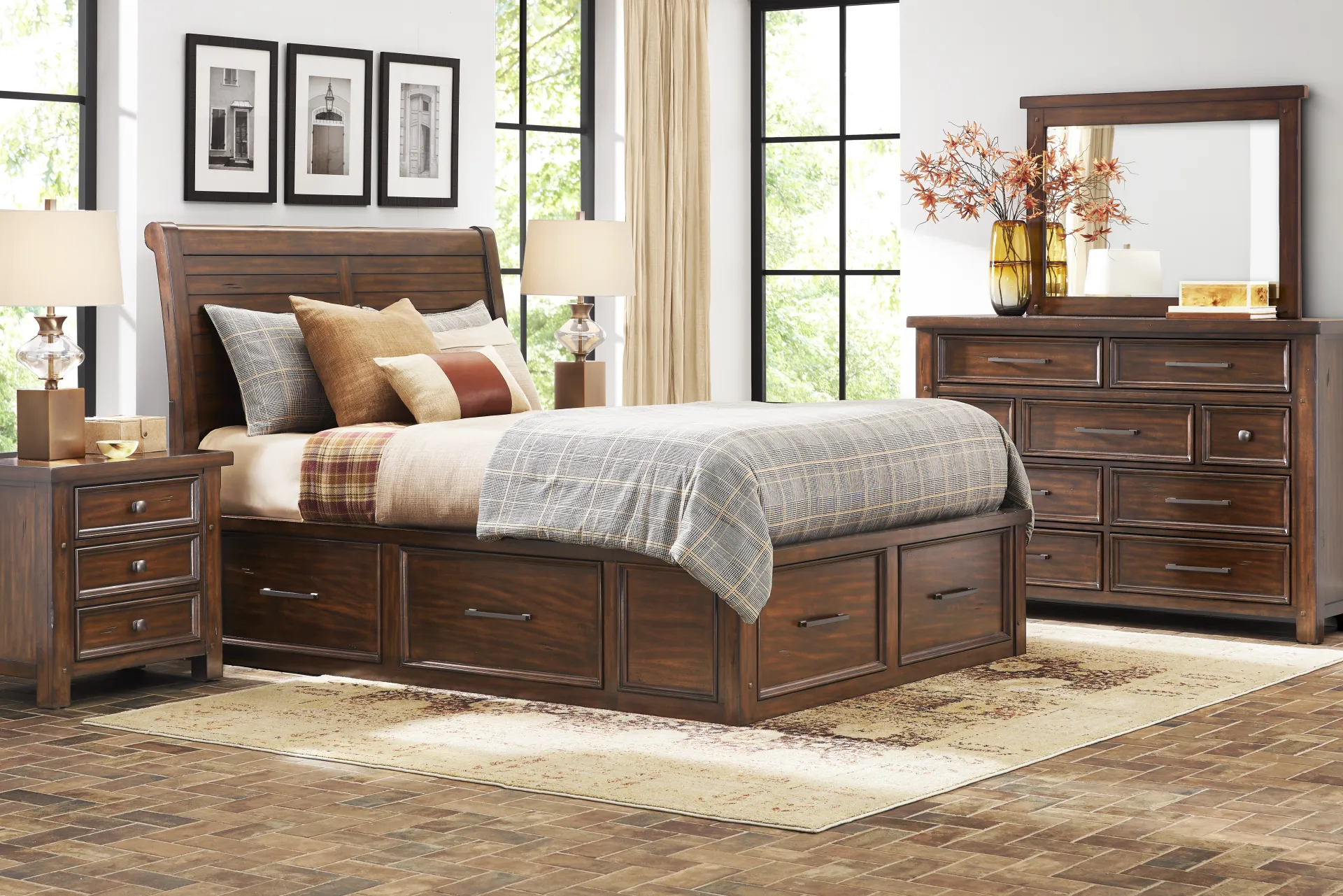 Emberton Dark Brown 3 Pc Queen Storage Bed - Image 1