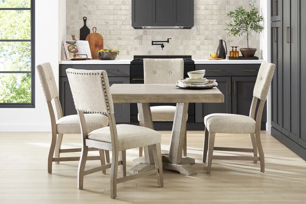 Hill Creek Natural 5 Pc Square Dining Room