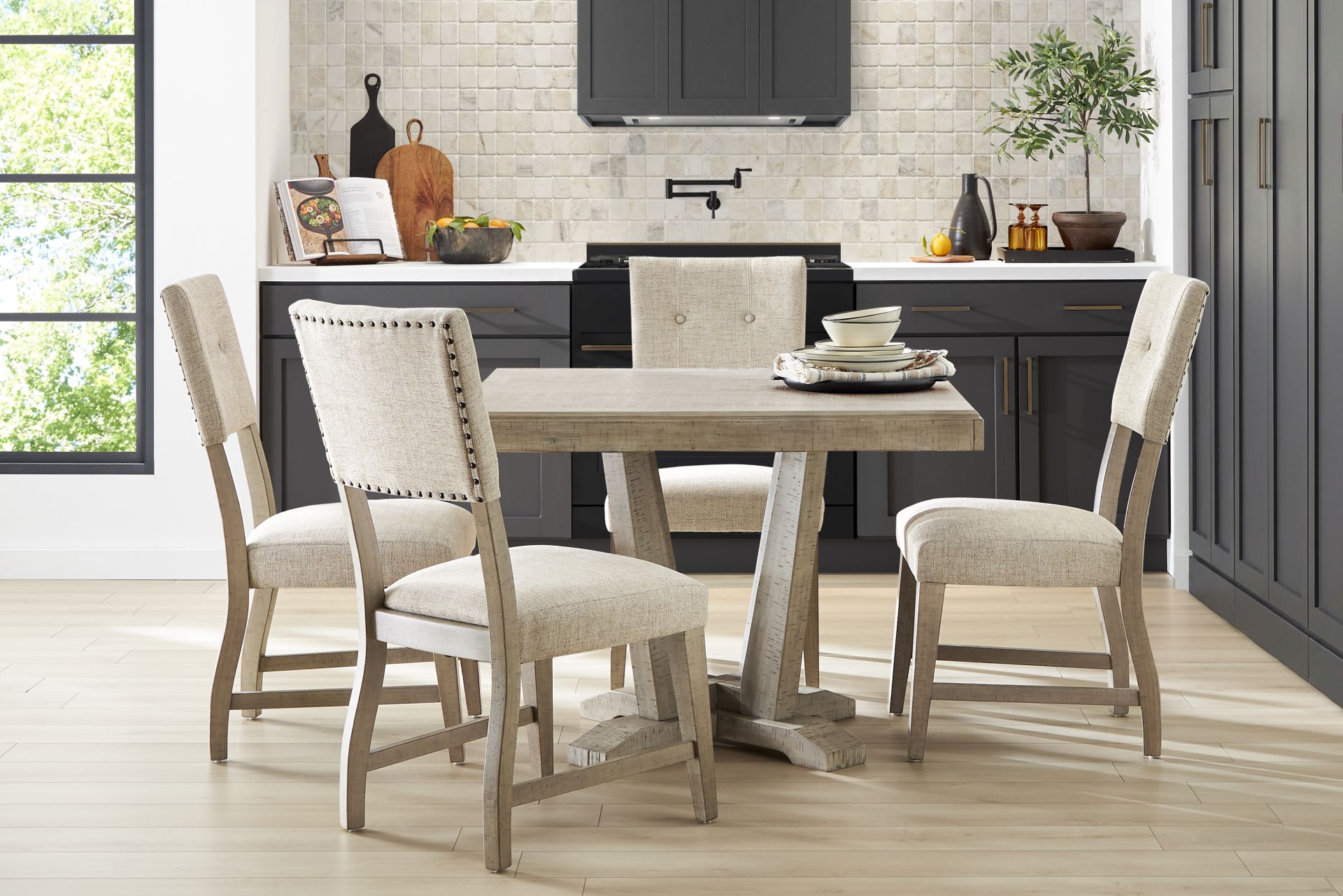 Hill Creek Natural 5 Pc Square Dining Room - Image 1