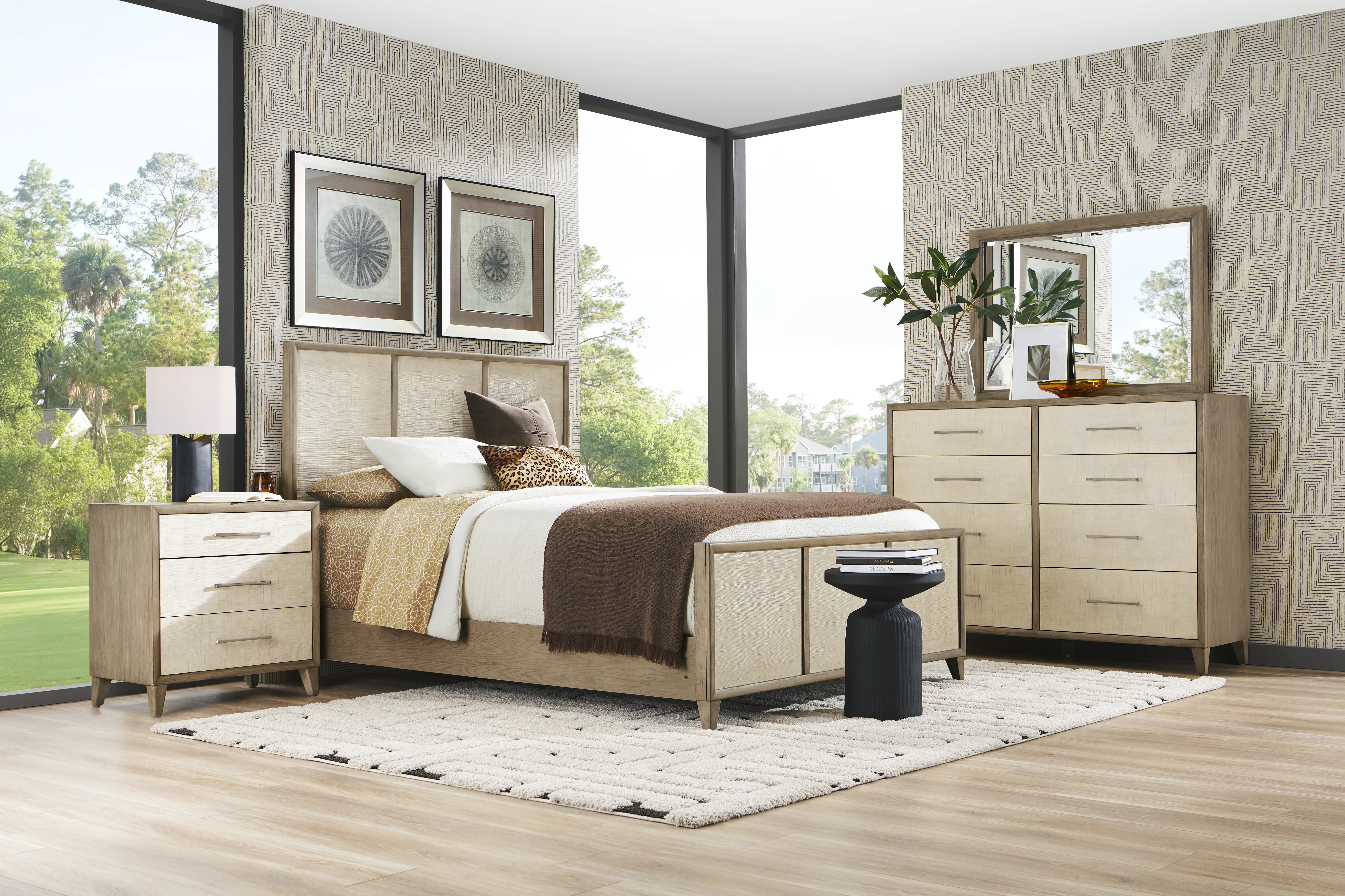 Marisole Taupe 7 Pc King Panel Bedroom - Thumbnail - Image 1