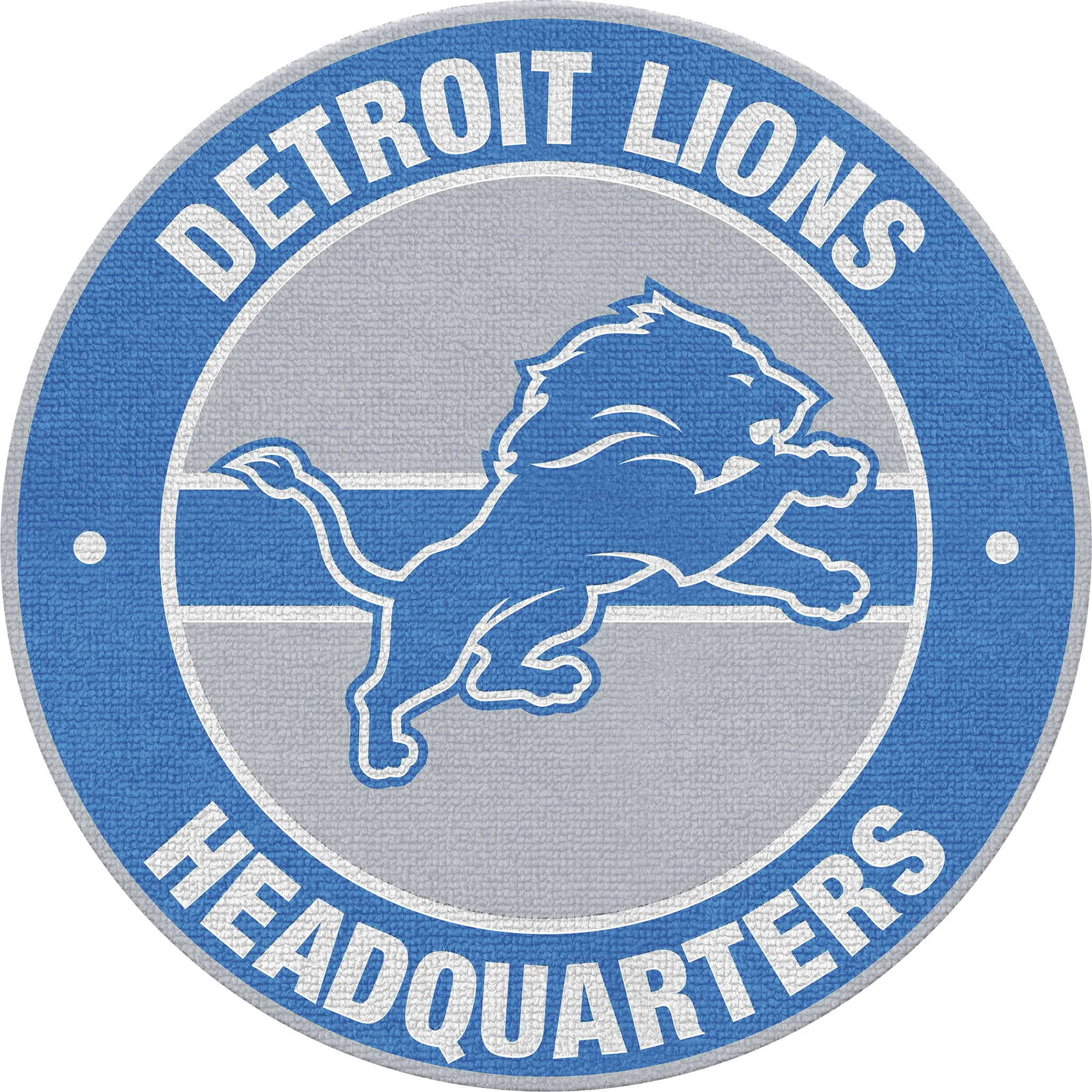 Detroit Lions Blue 5' Round Headquarters Rug - Thumbnail - Image 1