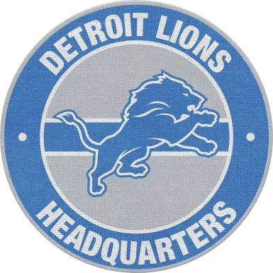 Detroit Lions Blue 5' Round Headquarters Rug