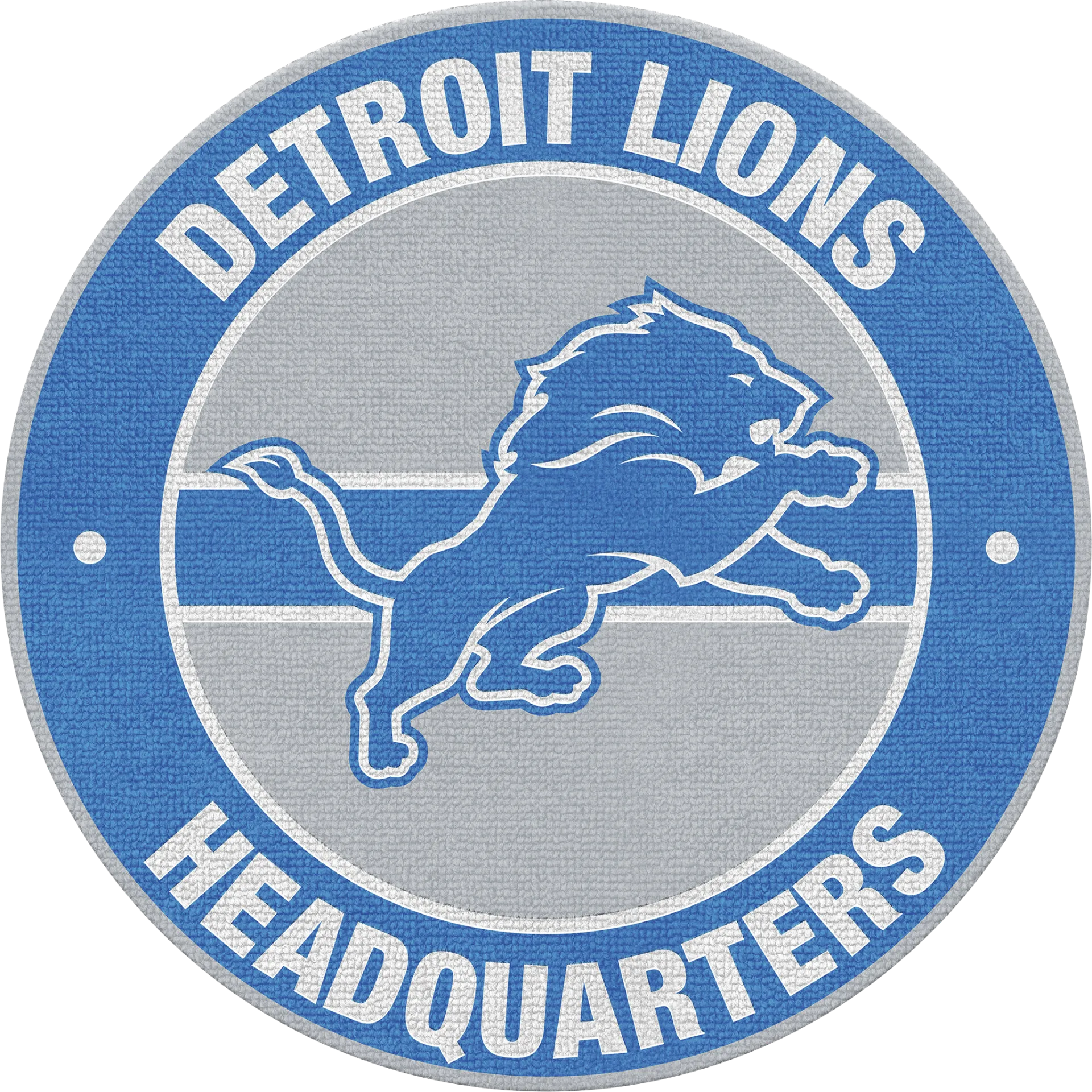 Detroit Lions Blue 5' Round Headquarters Rug - Image 1