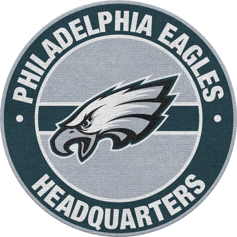 Philadelphia Eagles Green 5' Round Headquarters Rug