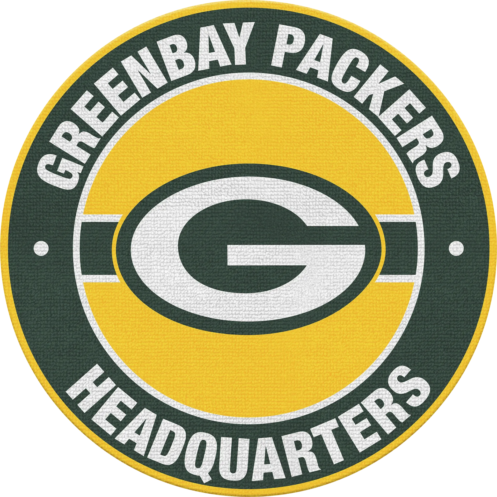 Green Bay Packers 5' Round Headquarters Rug - Image 1