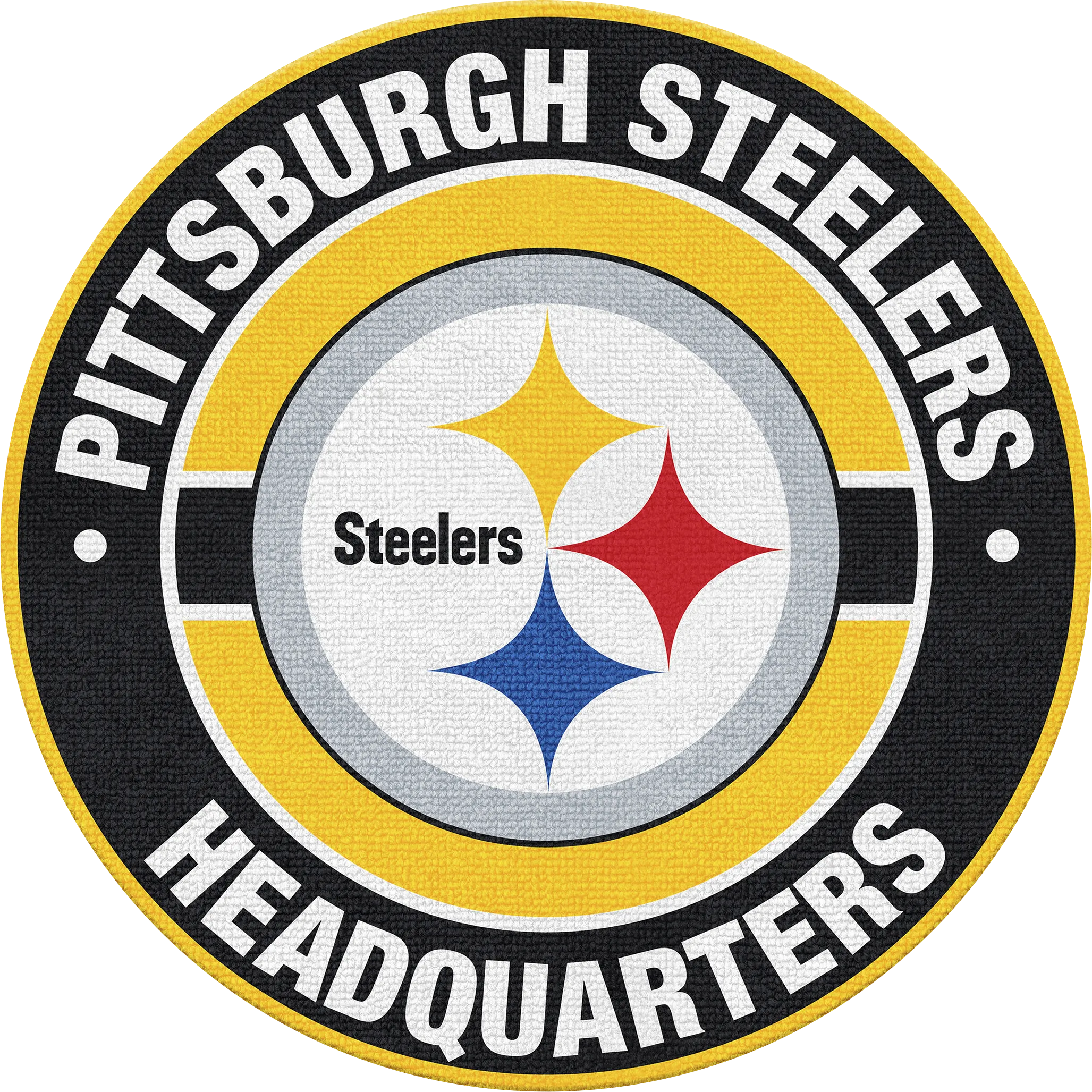 Pittsburgh Steelers Black 5' Round Headquarters Rug - Thumbnail - Image 1
