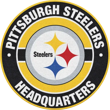Pittsburgh Steelers Black 5' Round Headquarters Rug