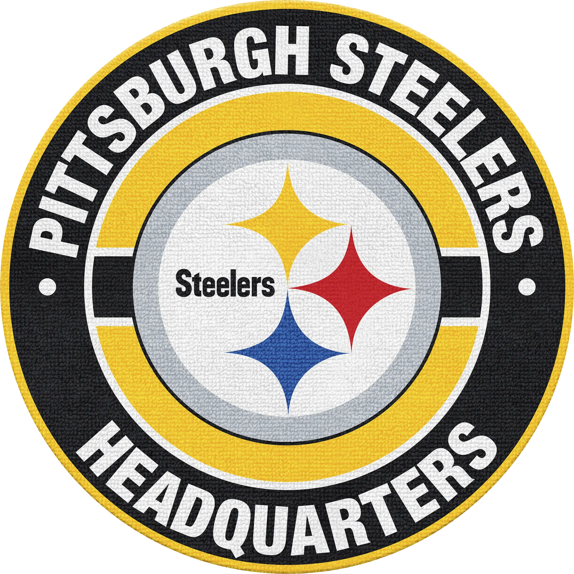 Pittsburgh Steelers Black 5' Round Headquarters Rug