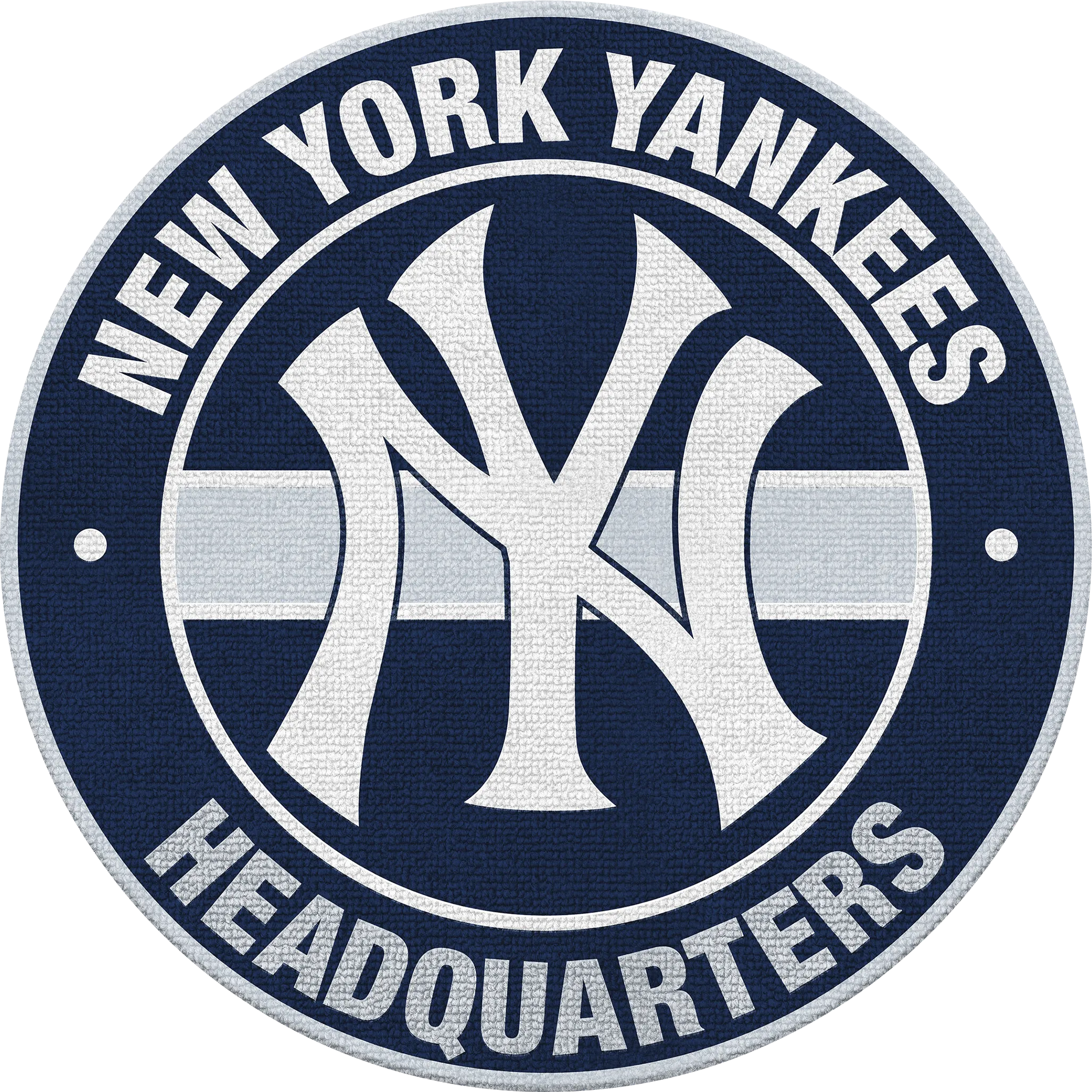 New York Yankees Blue 5' Round Headquarters Rug - Thumbnail - Image 1
