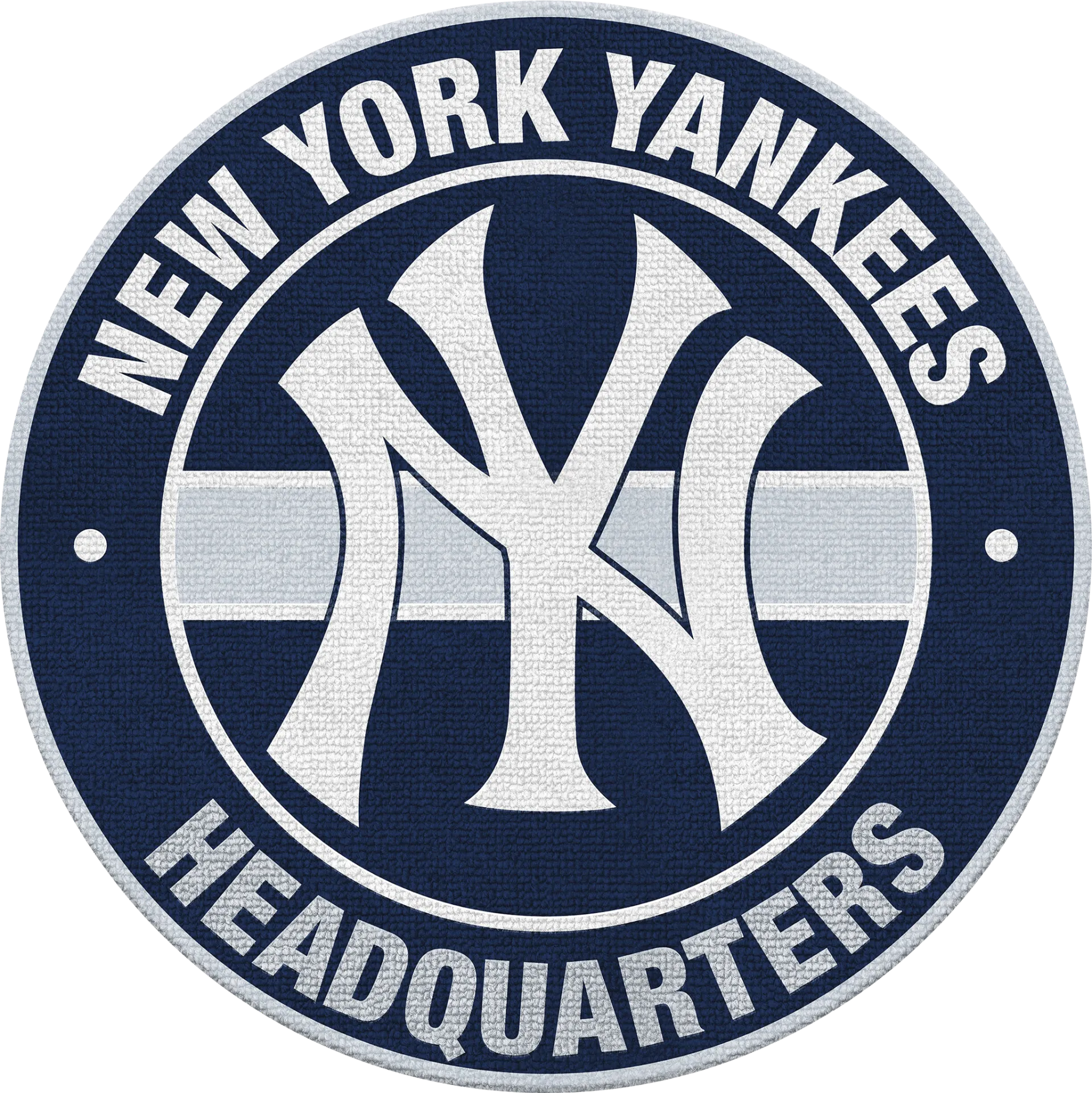 New York Yankees Blue 5' Round Headquarters Rug - Image 1