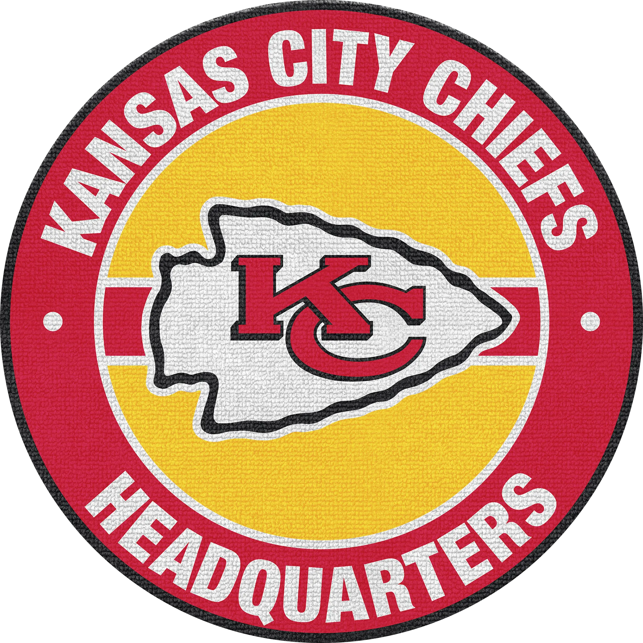 Kansas City Chiefs Red 5' Round Headquarters Rug - Thumbnail - Image 1