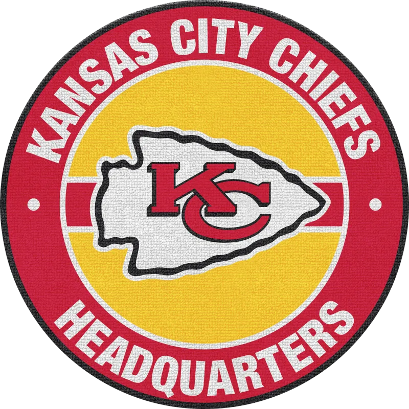 Kansas City Chiefs Red 5' Round Headquarters Rug