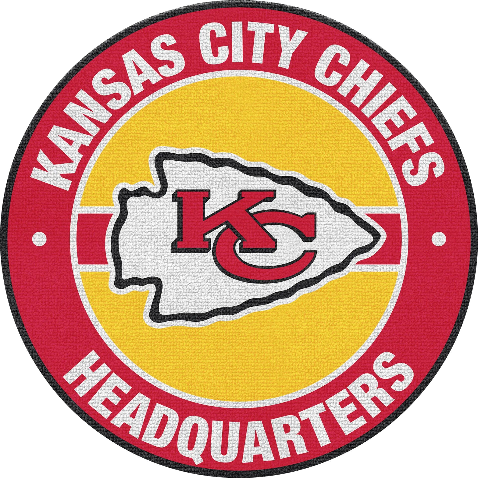 Kansas City Chiefs Red 5' Round Headquarters Rug - Image 1