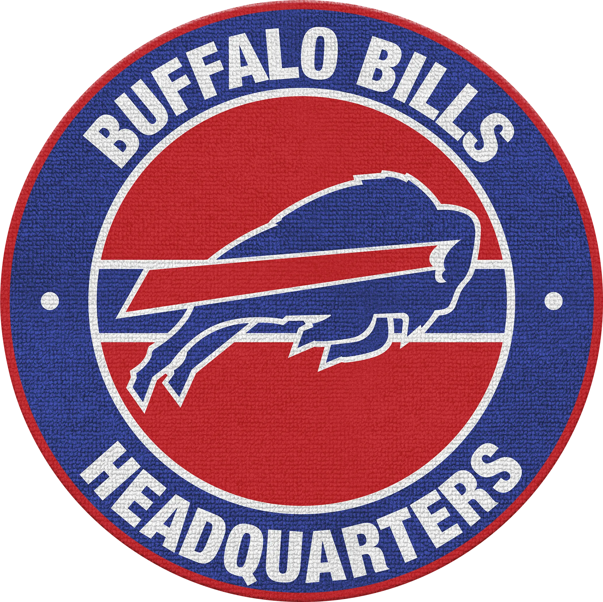 Buffalo Bills Blue 5' Round Headquarters Rug - Thumbnail - Image 1