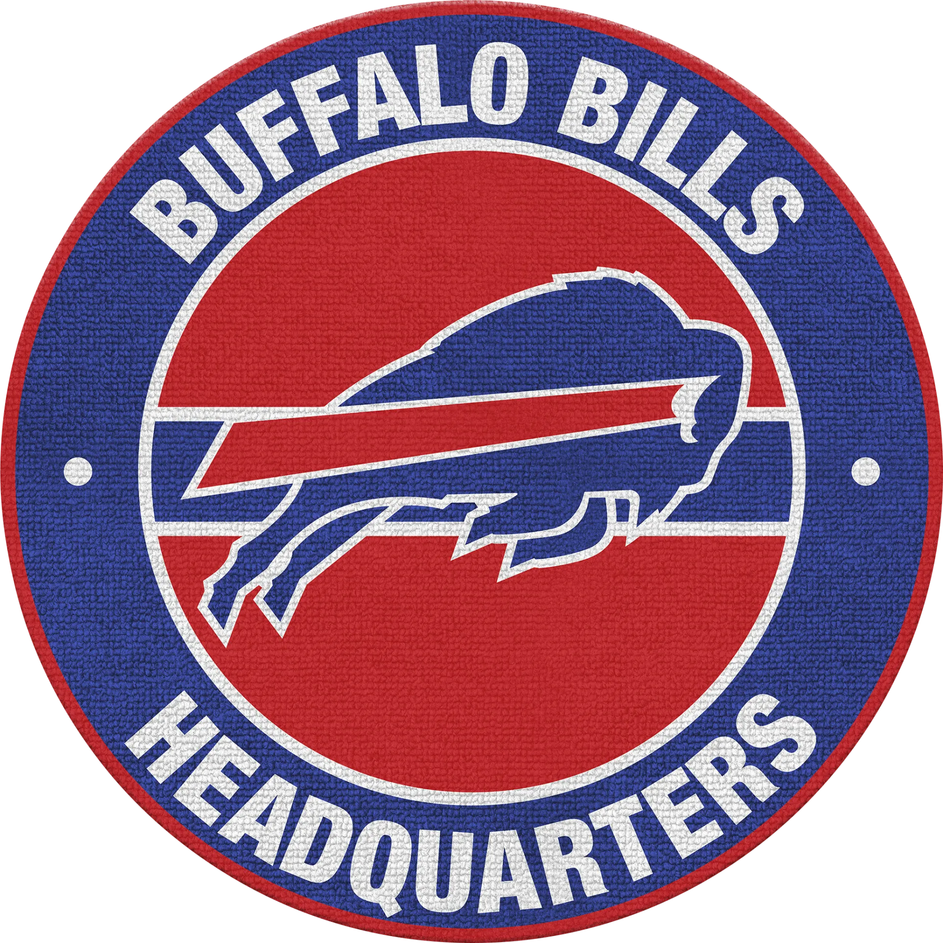 Buffalo Bills Blue 5' Round Headquarters Rug - Image 1