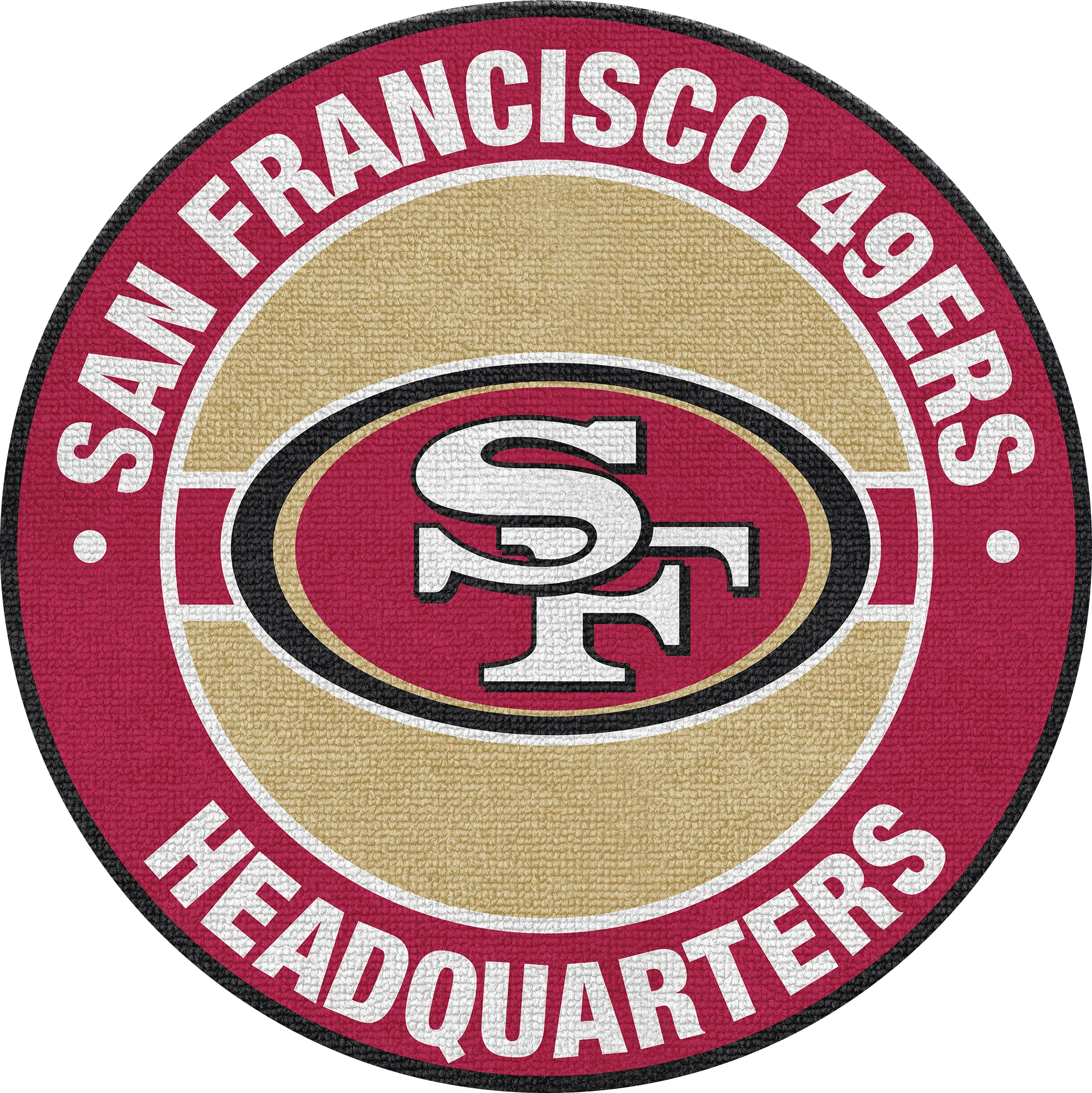 San Francisco 49ers Red 5' Round Headquarters Rug - Thumbnail - Image 1