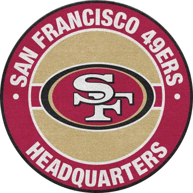 San Francisco 49ers Red 5' Round Headquarters Rug