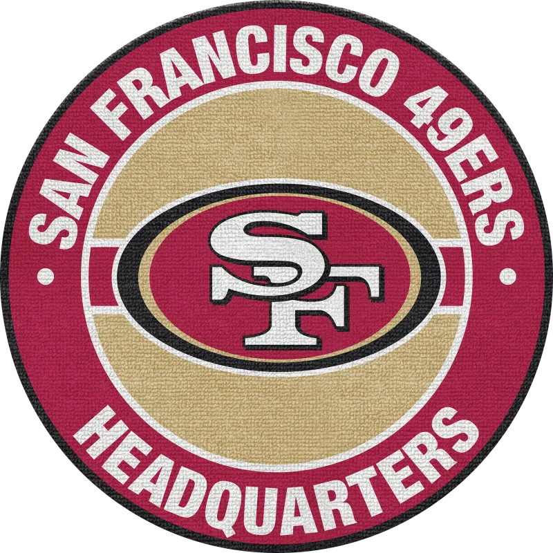 San Francisco 49ers Red 5' Round Headquarters Rug