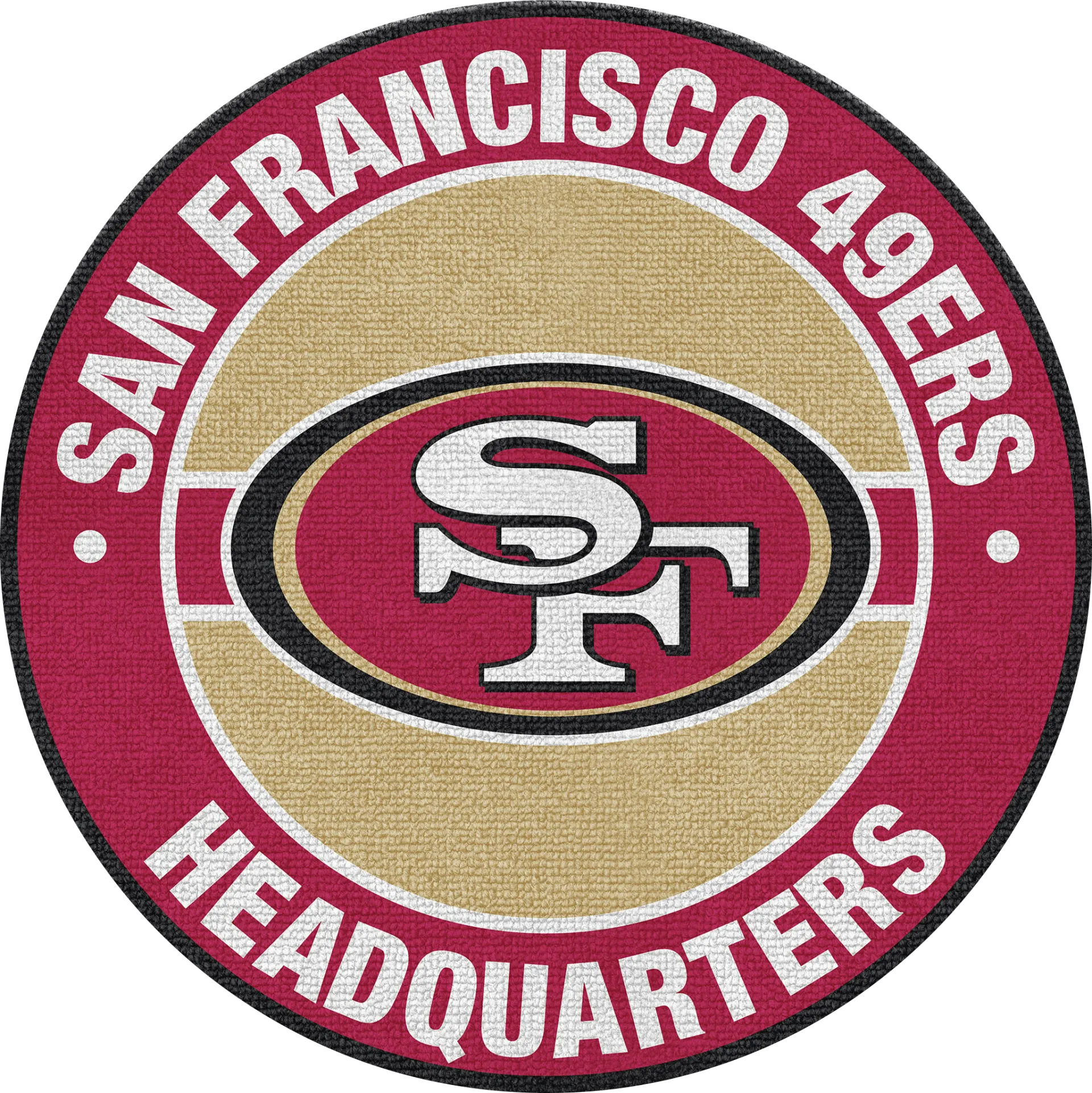 San Francisco 49ers Red 5' Round Headquarters Rug - Image 1