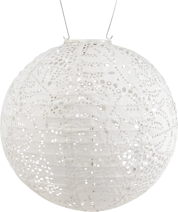 Hamtara White Outdoor Solar Lantern - Image 1