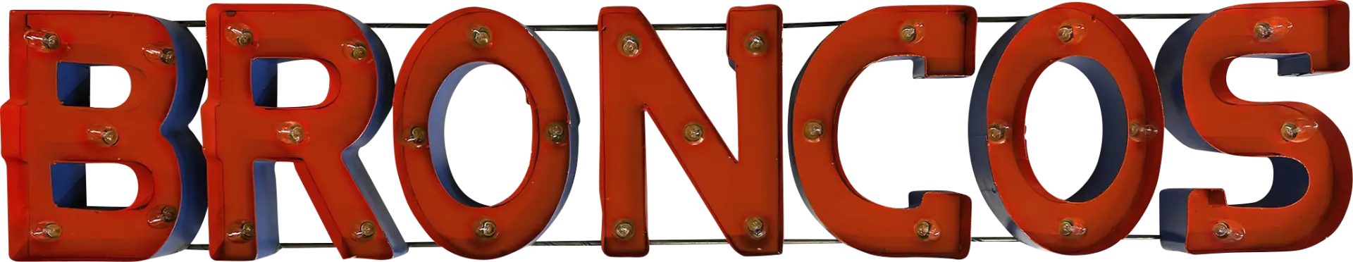 Denver Broncos Orange Metal Wall Decor