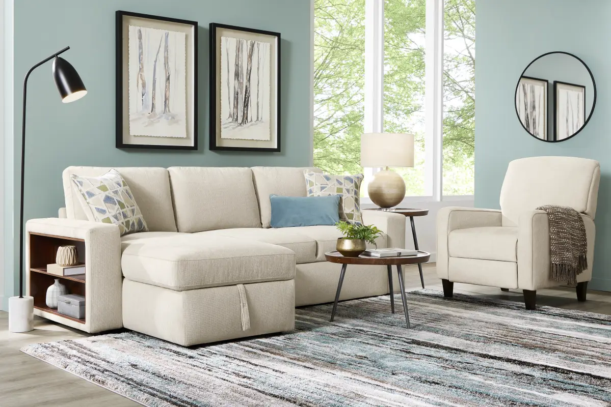 Laken Almond 2 Pc Sleeper Sectional