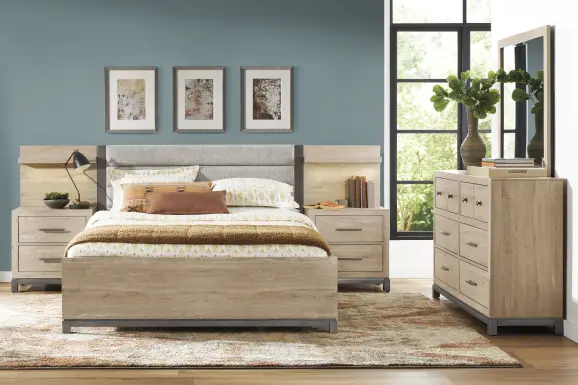 Maxton Place Natural Nightstand with Pier