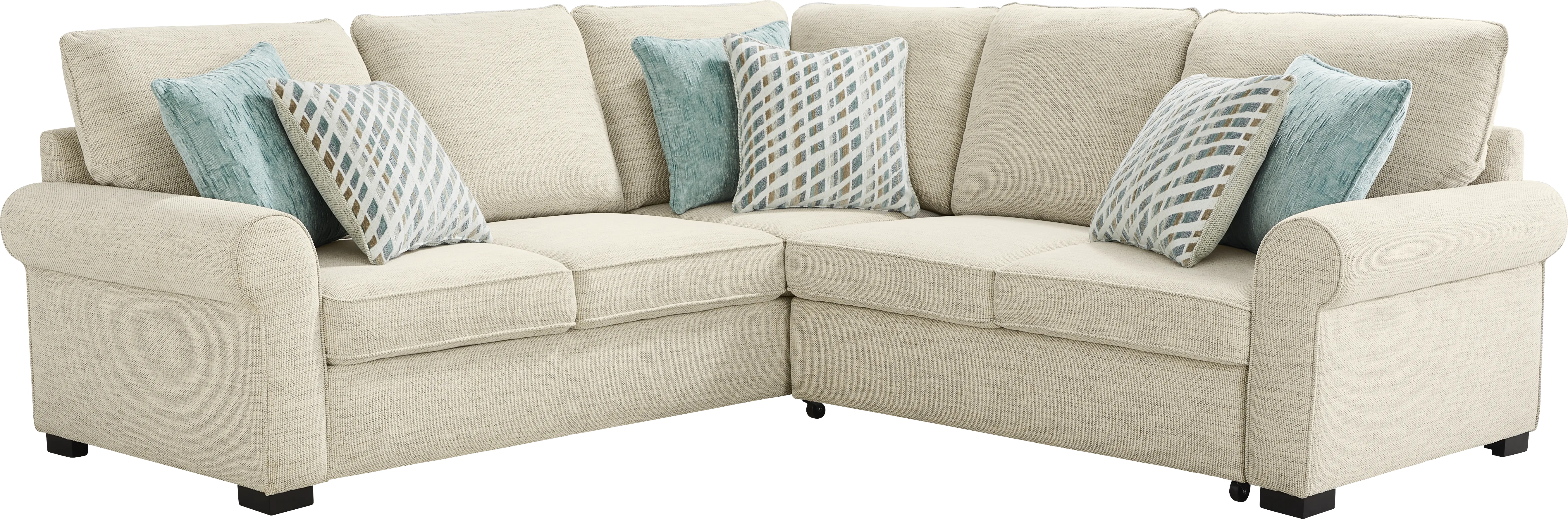 Rivera Cream 2 Pc Sleeper Sectional - Thumbnail - Image 1
