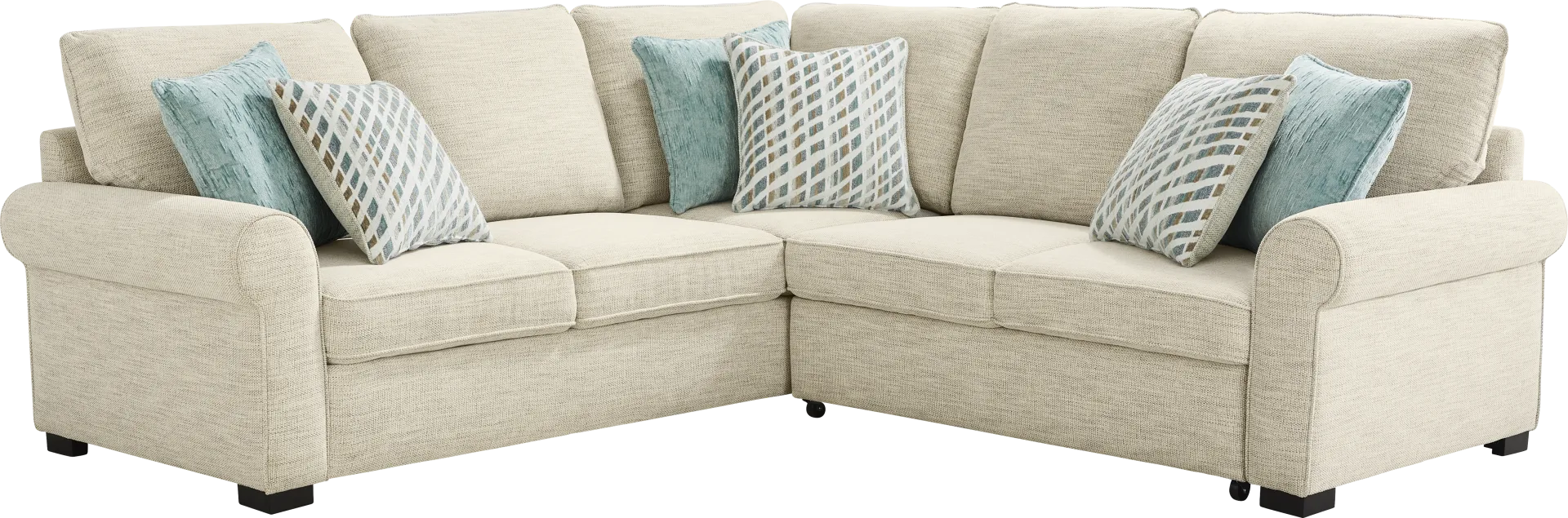 Rivera Cream 2 Pc Sleeper Sectional - Image 1