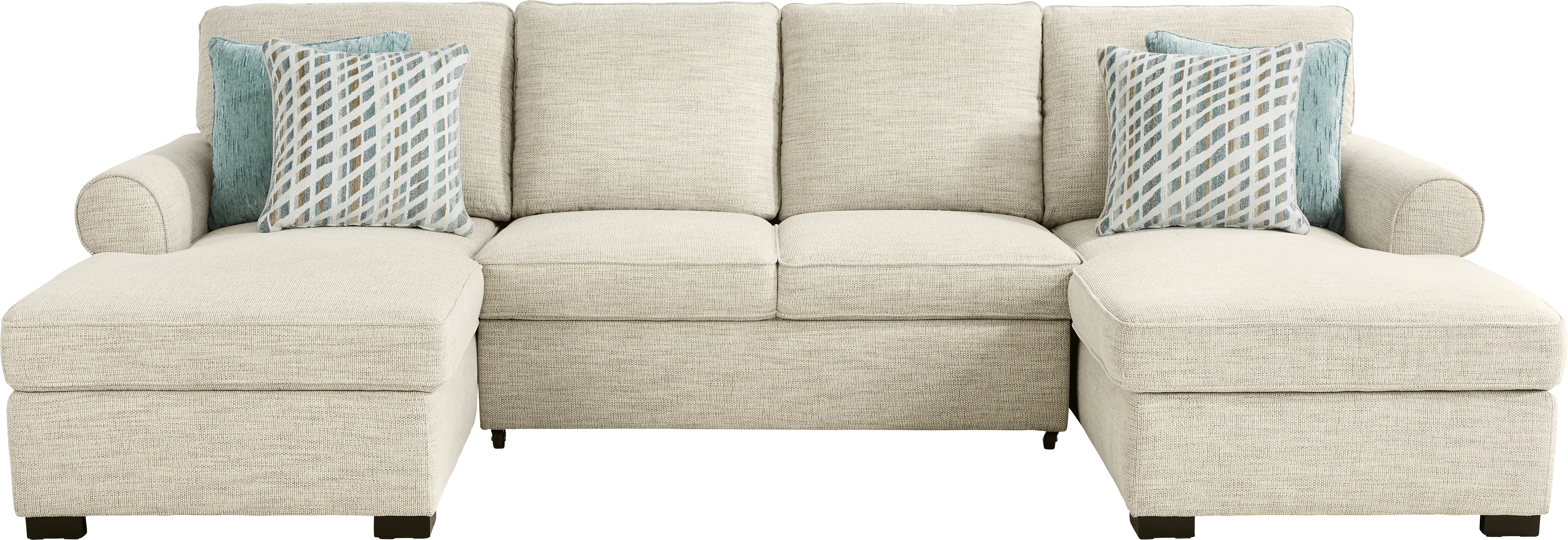 Rivera Cream 3 Pc Sleeper Sectional - Thumbnail - Image 1