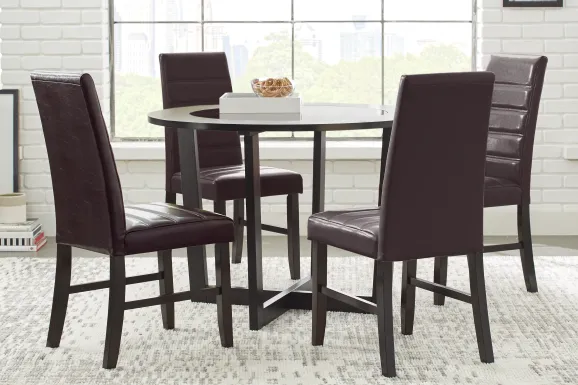 Mabry Espresso 5 Pc Dining Set with Brown Chairs