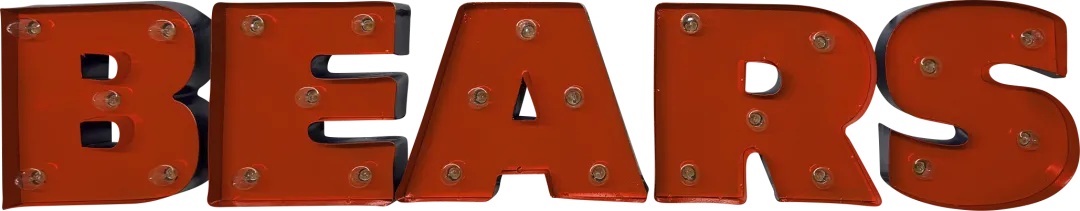 Chicago Bears Orange Metal Wall Decor