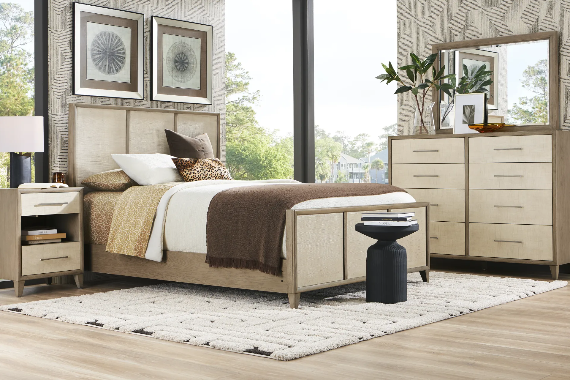 Marisole Taupe 5 Pc Queen Panel Bedroom - Image 1