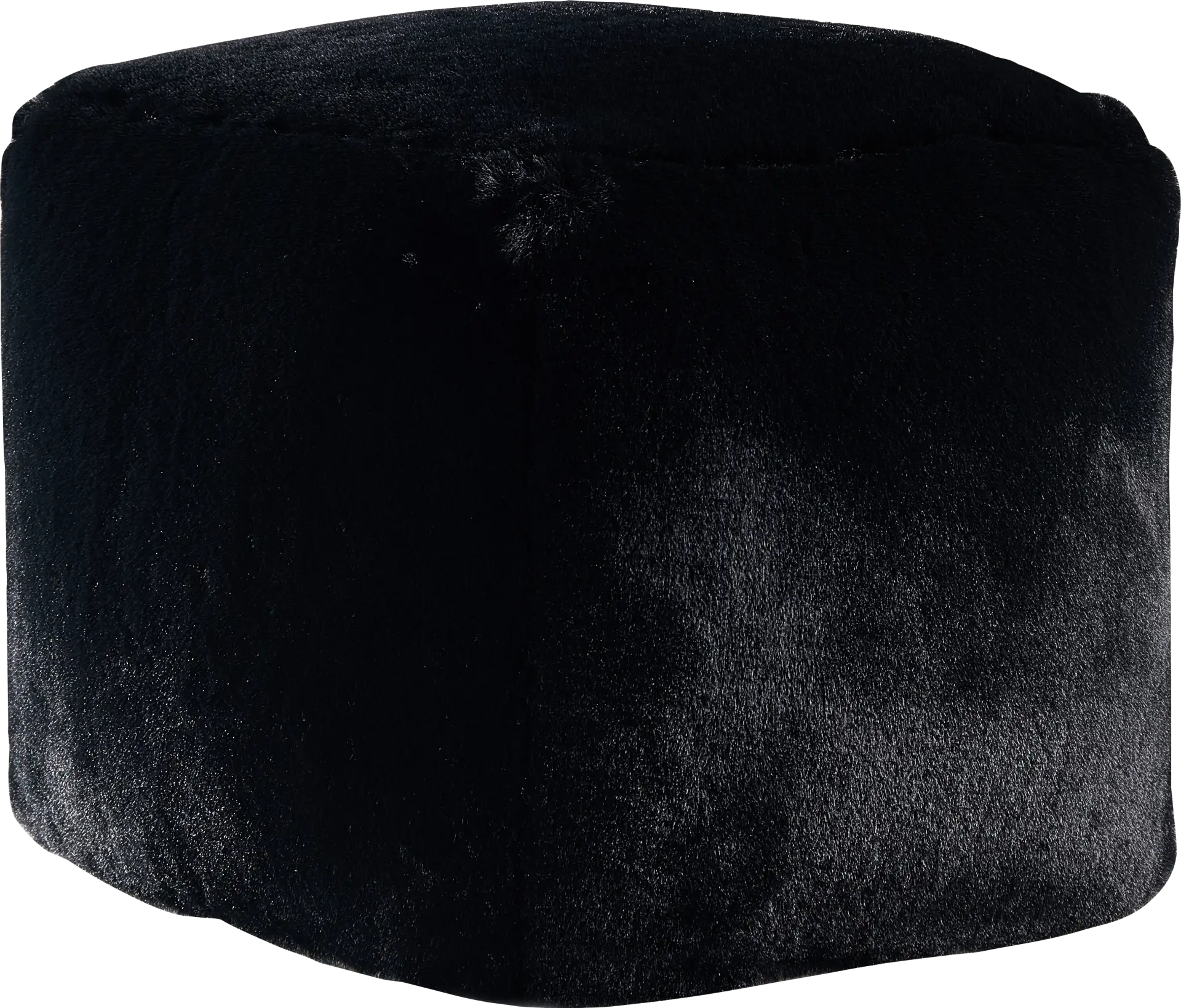 Kids Fur Cloud Black Pouf