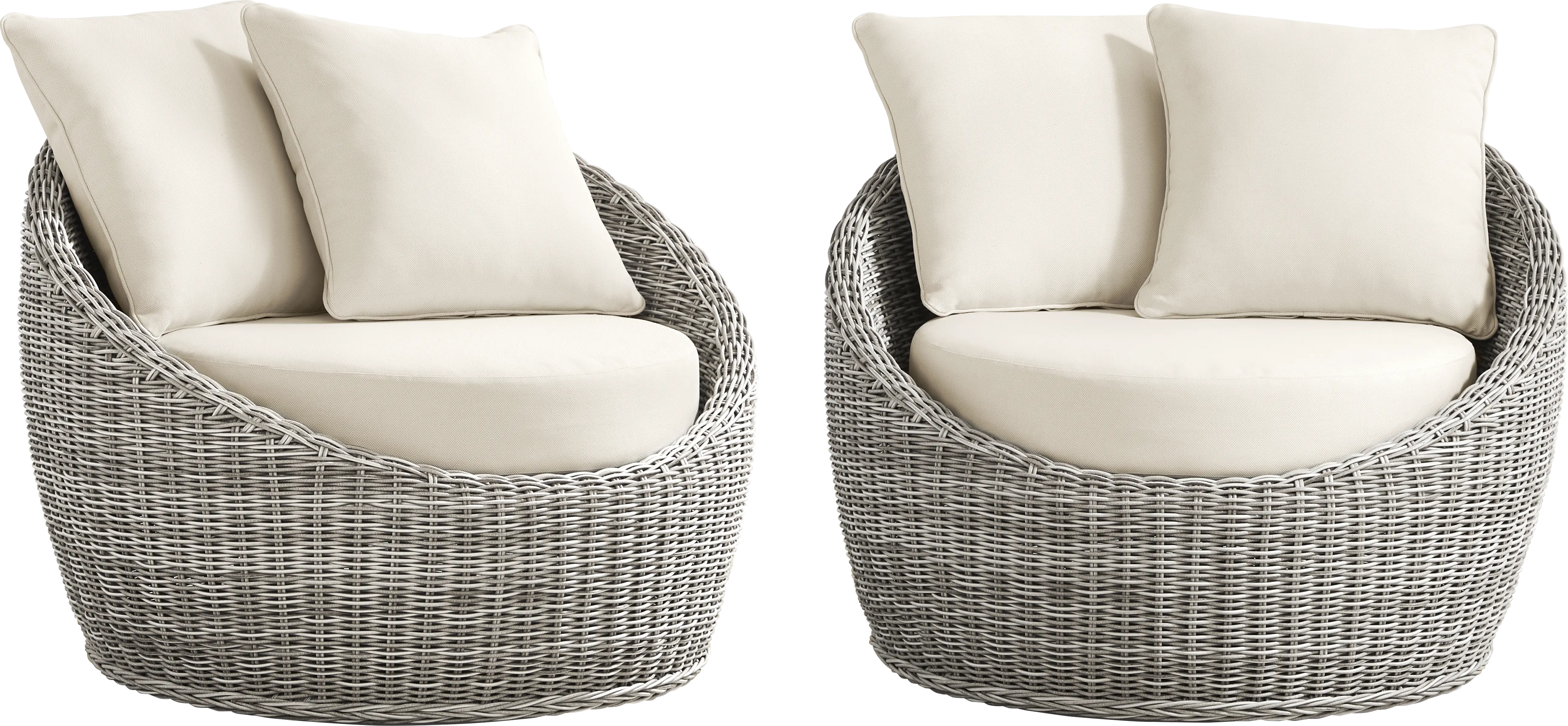 Maraluna Gray 2 Pc Outdoor Swivel Chat Set - Thumbnail - Image 1