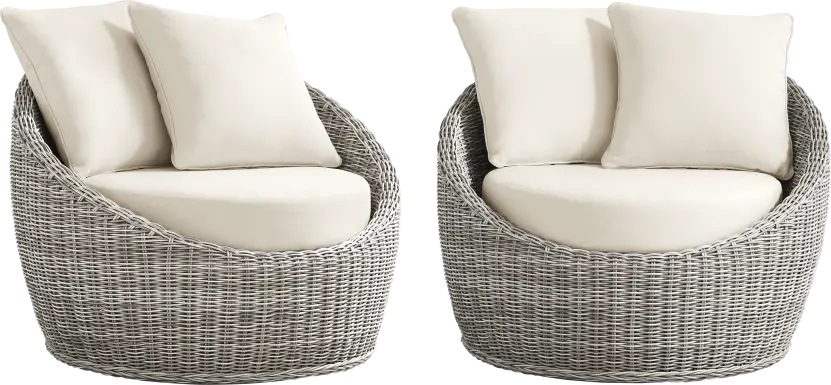 Maraluna Gray 2 Pc Outdoor Swivel Chat Set