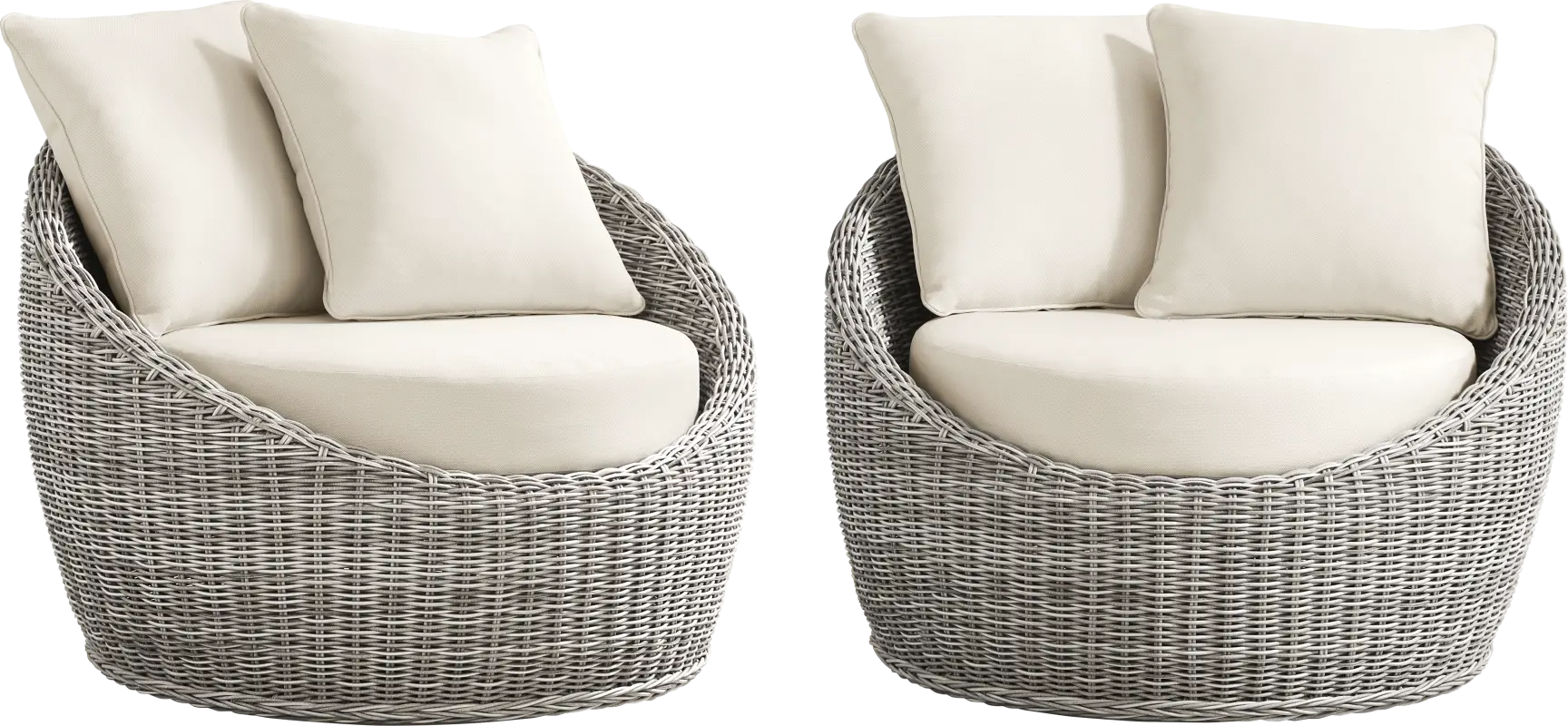 Maraluna Gray 2 Pc Outdoor Swivel Chat Set