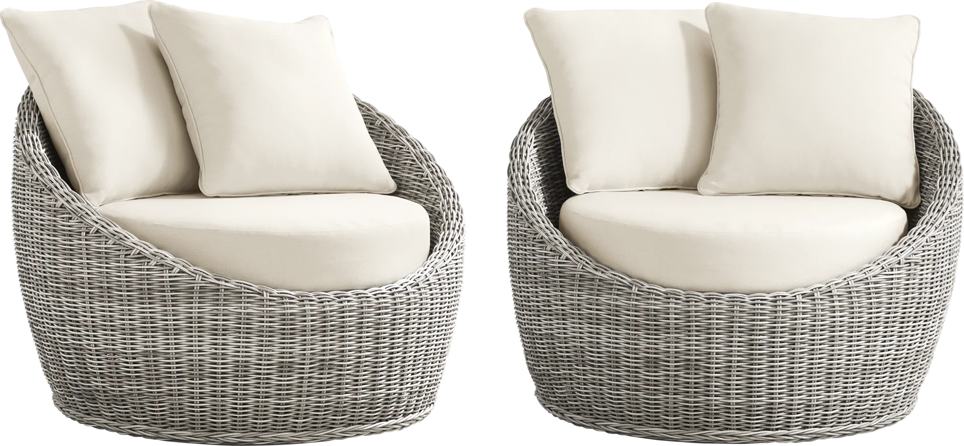 Maraluna Gray 2 Pc Outdoor Swivel Chat Set - Image 2