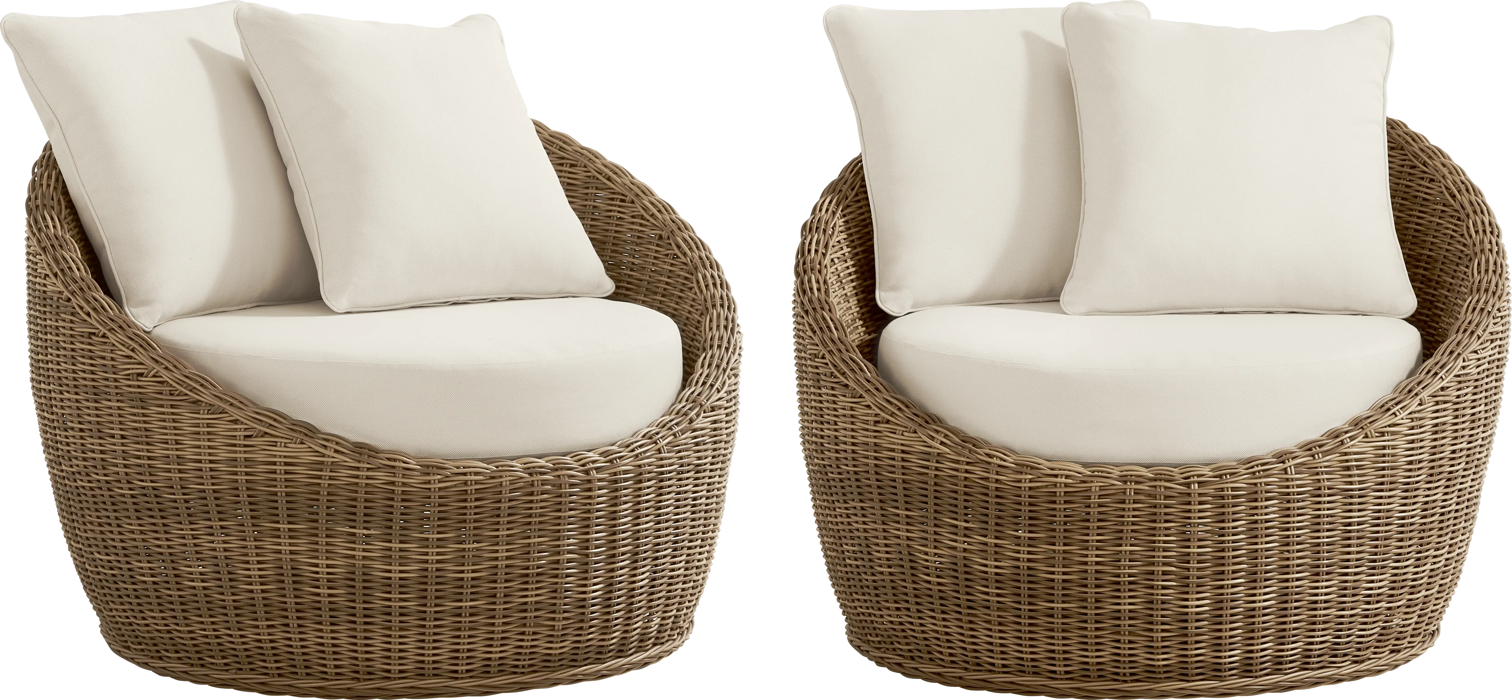 Maraluna Tan 2 Pc Outdoor Swivel Chat Set - Thumbnail - Image 1