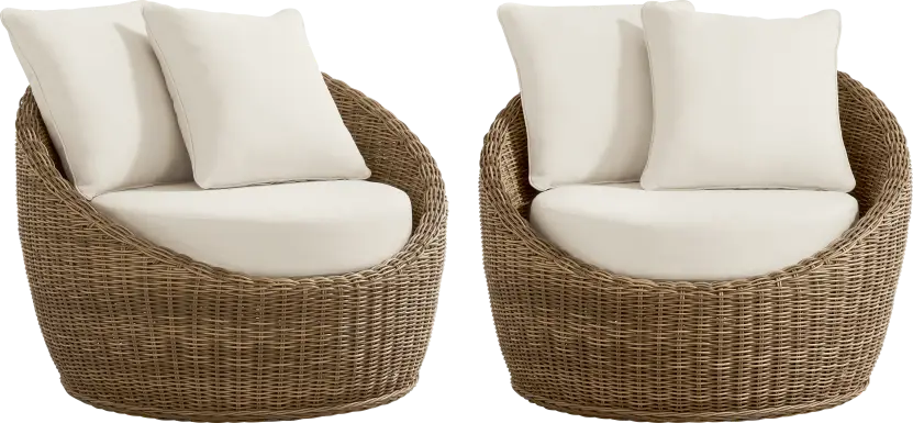 Maraluna Tan 2 Pc Outdoor Swivel Chat Set