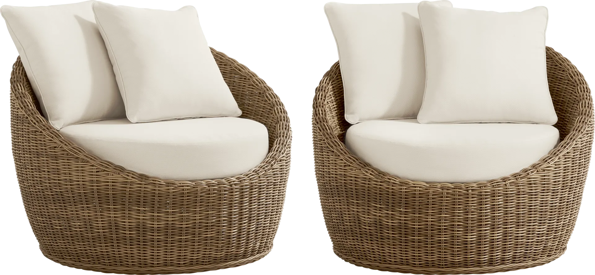 Maraluna Tan 2 Pc Outdoor Swivel Chat Set - Image 1