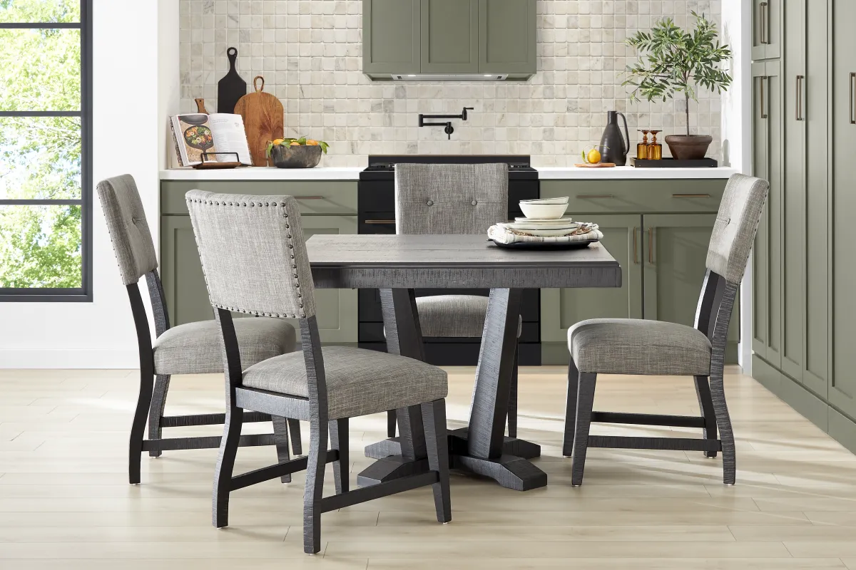 Hill Creek Black 5 Pc Square Dining Room